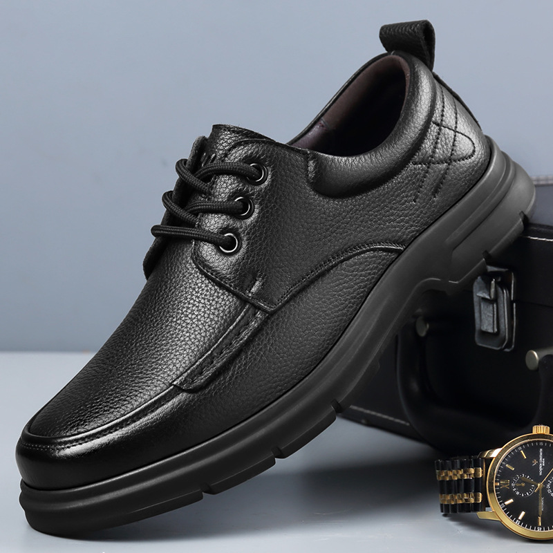 真皮男鞋头层牛皮休闲男士皮鞋