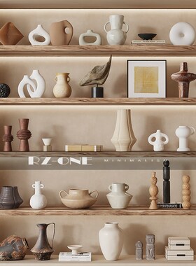 原木中古侘寂风开放格酒柜复古摆件民宿酒店营销中心大平层装饰