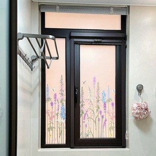装 饰 万家厨房卫生间窗户玻璃贴纸浴室门窗防窥磨砂贴膜法式 花卉装