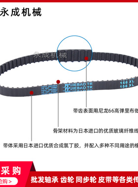 捷豹橡胶同步带44XL 54XL 56XL 60XL 64XL 68XL 70XL 72XL传动带