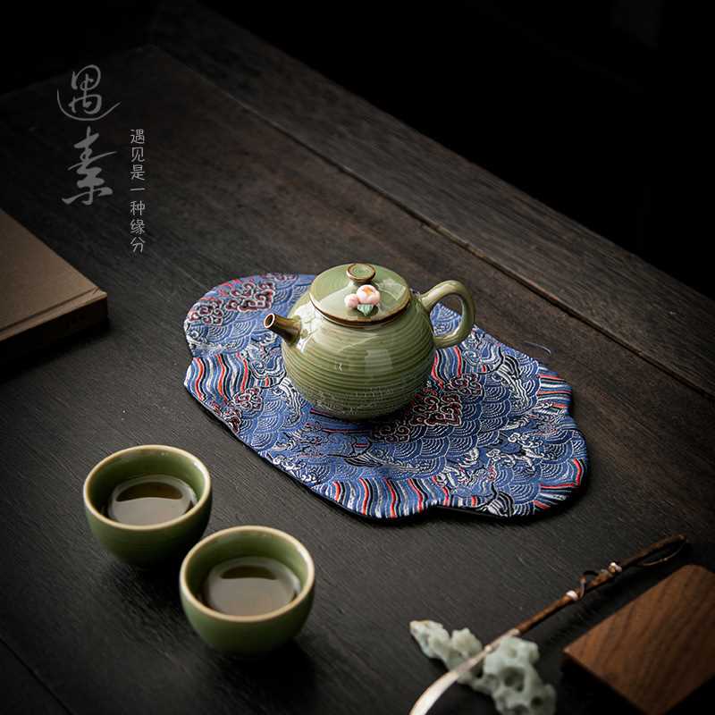 云锦茶桌隔热垫新中式桌旗防水古典茶席茶台布艺长条茶桌茶几桌布