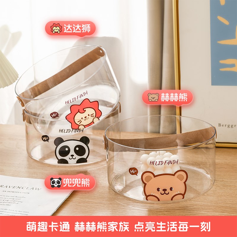 便携式桌面垃圾桶透明家用小号收纳桶台面迷你桌上手提网红小桶子