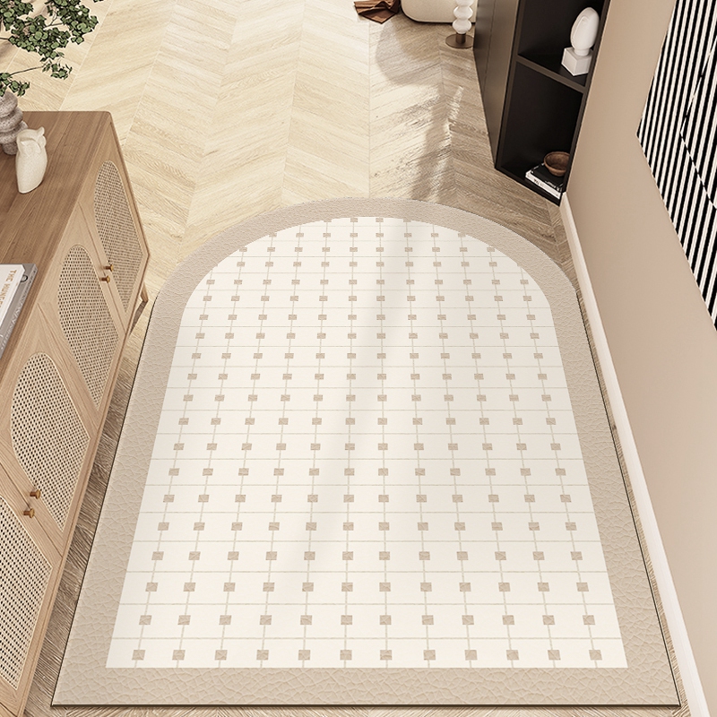 奶油风入户门地垫2023新款地毯高级感pvc门防滑可擦家用门口脚垫