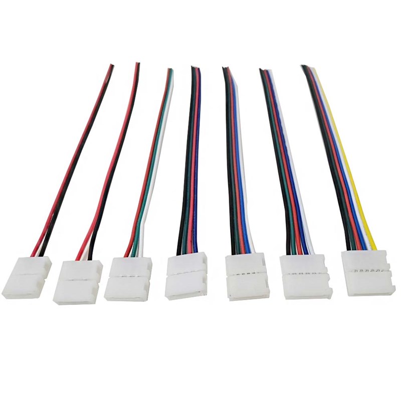 LED灯带2/3/4/5/6pin免焊接头卡扣连接线2835/5050 8/10/12mm双头