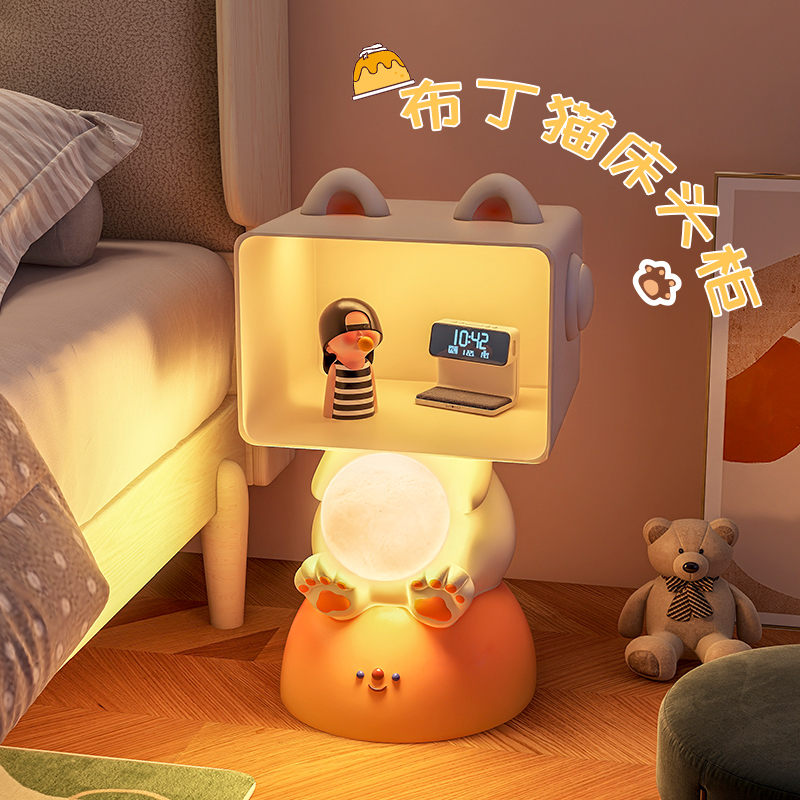 儿童床头柜灯一体卧室房间小柜子储物女孩可爱小型床边柜收纳边几