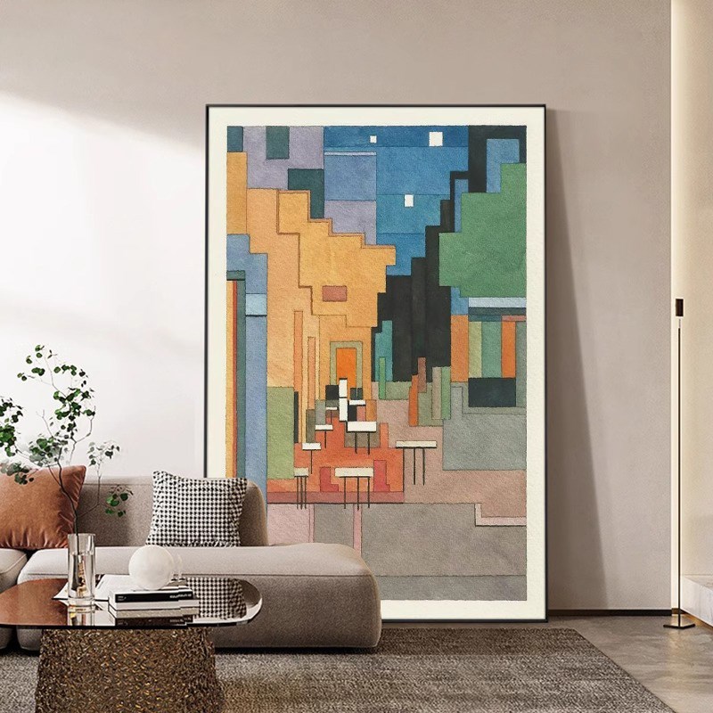 梵高世界名画客厅装饰画马赛克大幅落地画竖版玄关画过道走廊挂画图片