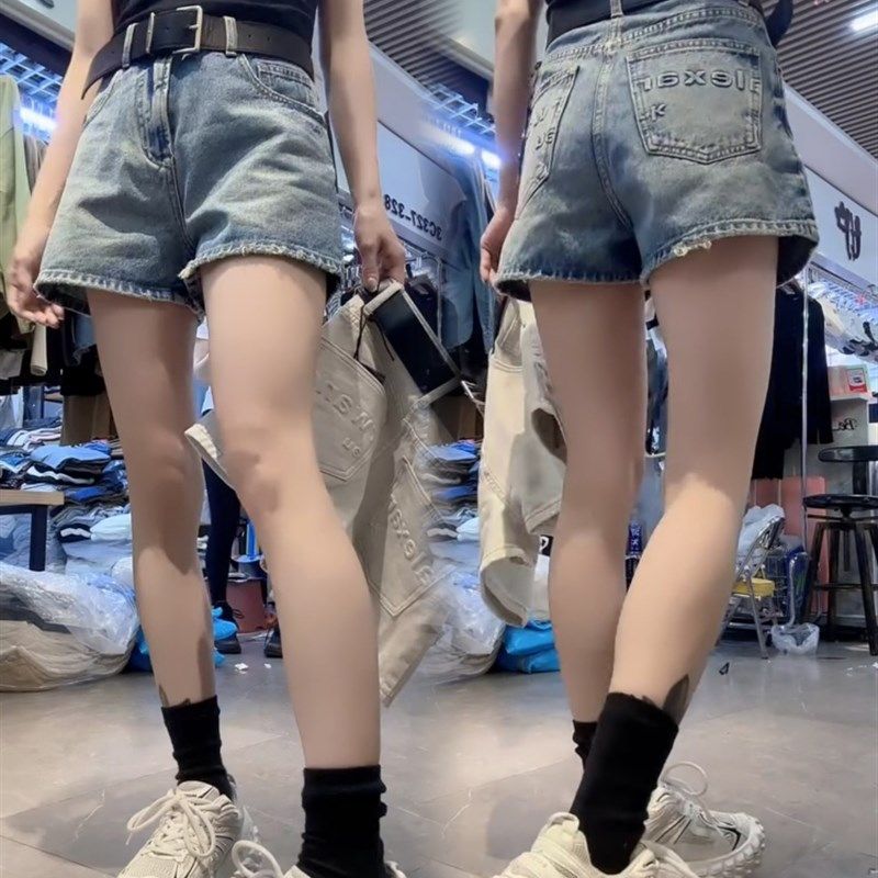 做旧复古阔腿牛仔短裤女2024年夏季新款高腰宽松显瘦a字五分裤子,女装/女士精品,大码裤装,淘宝优惠券,粉丝福利购,淘宝优惠卷