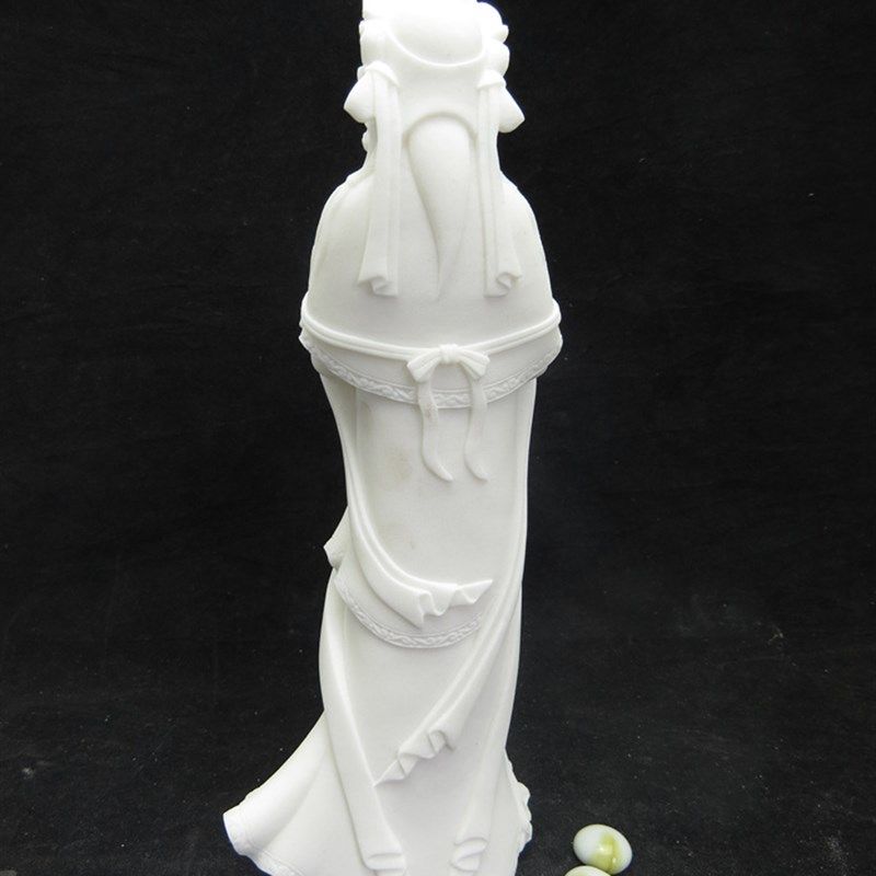 石雕媚态观音仿汉白玉大足石刻特色工艺品家居小摆件礼品新款包邮