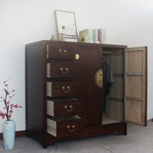 中式香樟木小衣柜卧室实木矮柜家用儿童衣柜小户型储物柜双门衣橱