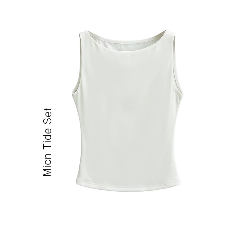 BM MICN基础简约吊带背心女外穿2025夏季新款修身无袖t恤短款上衣