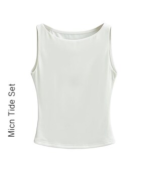 BM MICN基础简约吊带背心女外穿2025夏季新款修身无袖t恤短款上衣