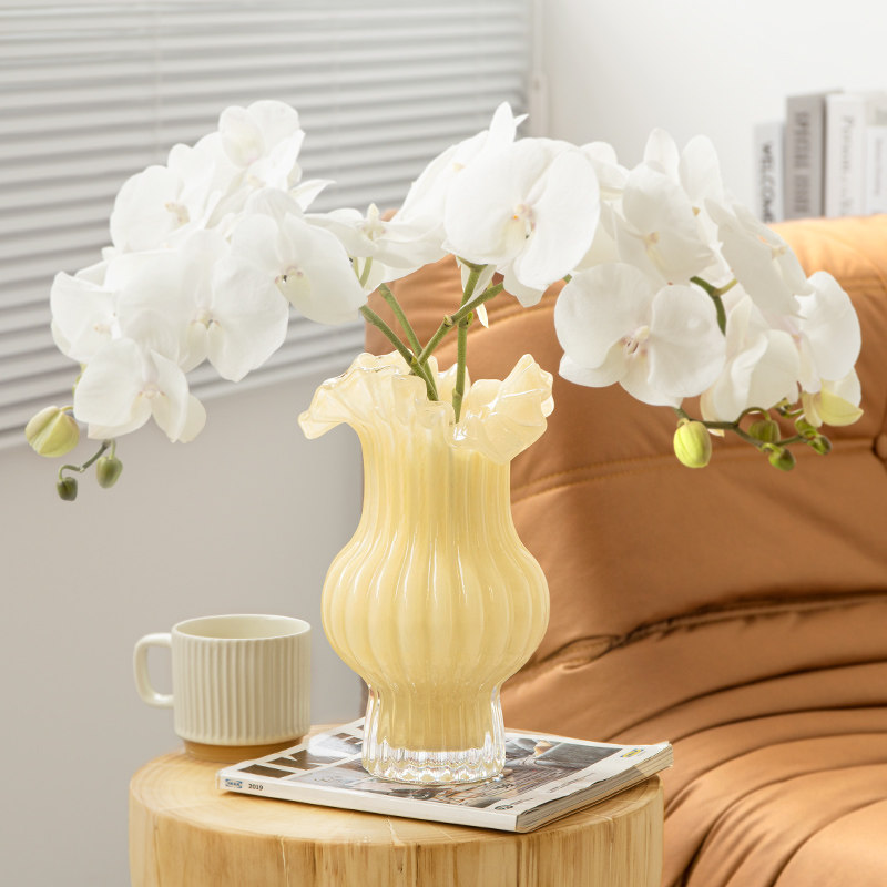 视远琥珀鱼尾花瓶法式轻奢小众客厅高级感简约奶油系艺术琉璃摆件,家居饰品,花瓶,淘宝优惠券,粉丝福利购,淘宝优惠卷