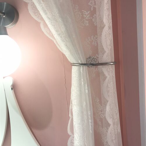白纱窗帘隔断韩式蕾丝挂钩免打穿孔成品窗帘纱帘定制小窗子短帘子