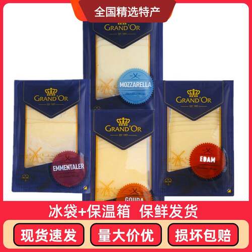 格兰特大孔干 干酪片160g 芝士片奶酪片三明治原料高达味芝士片