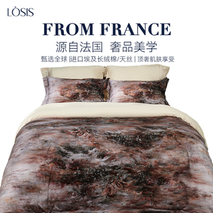 LOSIS/露茜长绒棉四件套全棉纯棉床单被套提花高端床上用品秋冬季