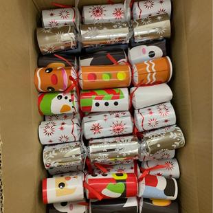 现货10寸雪花铝箔纸卡通圣诞糖果拉炮库存100个一箱发货快礼品好