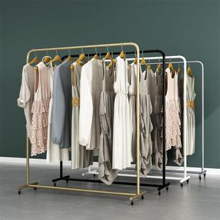 服装 晾衣架 展示架陈列货架地摊女装 店简易侧挂衣帽架带轮子落地式