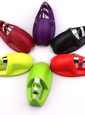 迷你鼠标磨刀器家用 便携两段陶瓷钨钢快速磨刀石knife sharpener