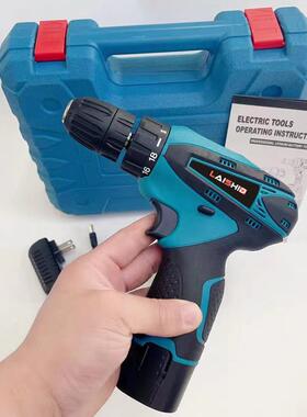 12V蓝色电钻充电钻锂电池家用多功能电动工具套装配件螺丝刀手电
