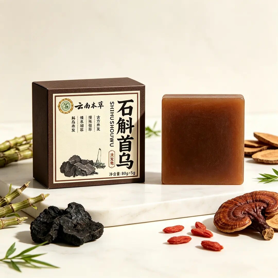 云南本草石斛何首乌洗发皂草本植物萃取温和护理改善毛躁手工香皂
