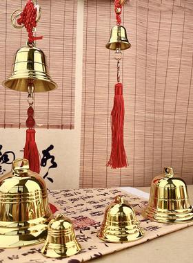 纯黄铜铃铛铜风铃铜钟铜铃铛吊坠门铃圣诞铃铛开口喇叭宠物铃铛
