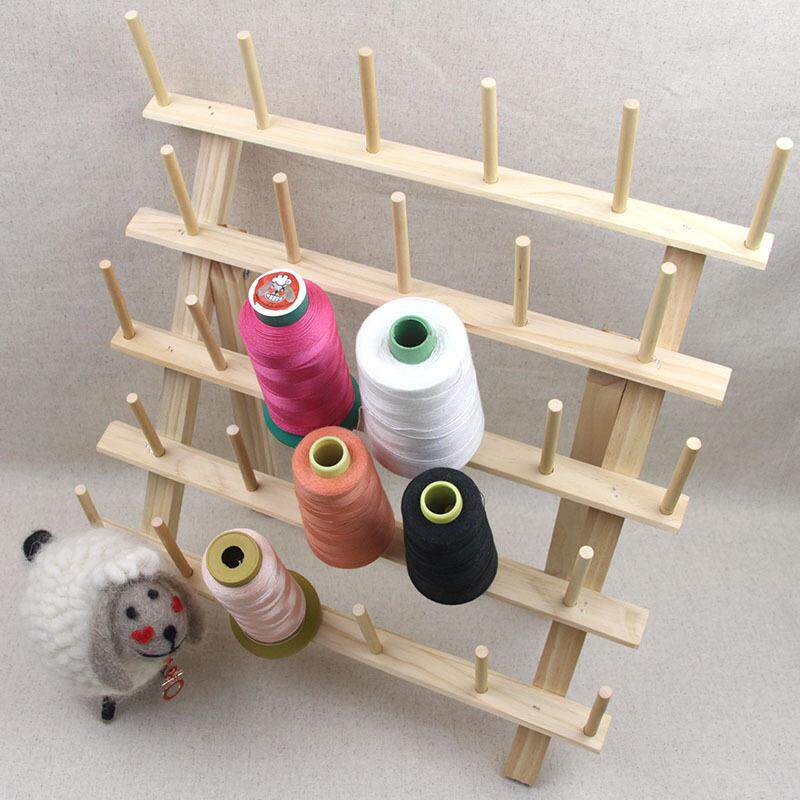 实木折叠缝纫线架子 桌面收纳大线轴宝塔线架家用壁挂式线卷架4款
