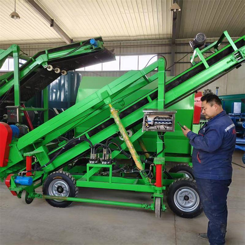 牧场自动青贮取料机4米青储饲料取装机移动式挖草机