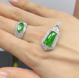 戒指组合 翡翠无事牌豪镶吊坠 璇姐专享