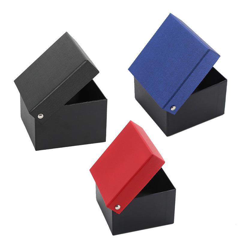 小礼品盒 正方形领带丝巾礼品盒收纳盒翻盖纸盒 蓝色包装盒