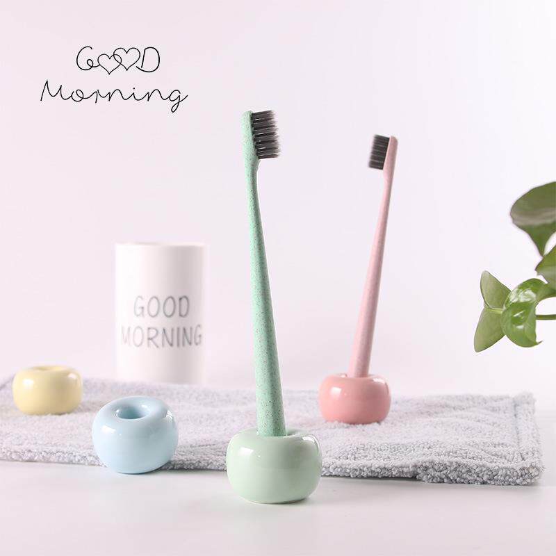 灰楼 日式陶瓷牙刷架创意家用牙刷底座牙刷套卫浴洗漱收纳用品