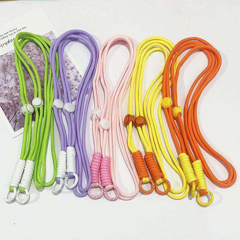 网红斜挎手机绳手机背带挂链挂绳背夹可调节打结拼色调节包包挂绳