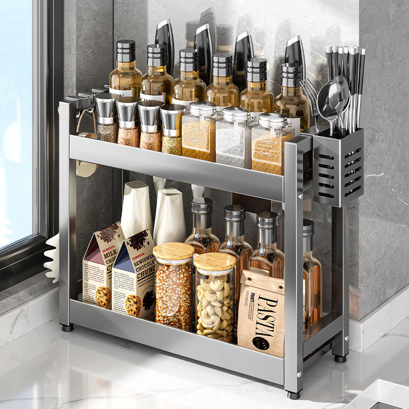 厨房调料置物架窄款台面调料品架子小型油盐酱醋灶台调味料收纳架