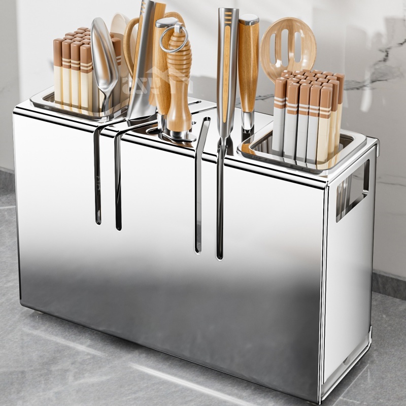 不锈钢刀架筷子筒一体收纳架