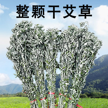 整棵干艾草叶坐月子洗澡泡脚包批发野生家用陈艾叶草散装艾蒿挂门