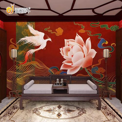 敦煌背景纸佛堂教堂壁画飞天墙布