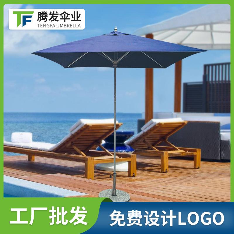 圆形室外庭院2×2米4骨铝合金喷黑色伞架休闲铝合金太阳伞