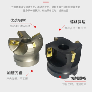 数控直角台肩面铣刀盘R390清角R0.8模架精框刀头配R390-1704刀片