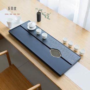 直销58N天罗绿石茶盘天然整块乌金石茶盘家用简约茶台轻奢办 新款