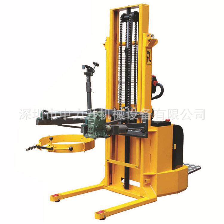 600KG升高2.4米全电动油桶堆高车全电动油桶倒料翻转升高车