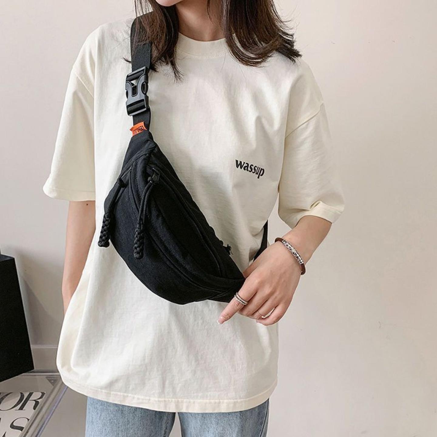 帆布休闲包包女新款潮斜挎包夏天