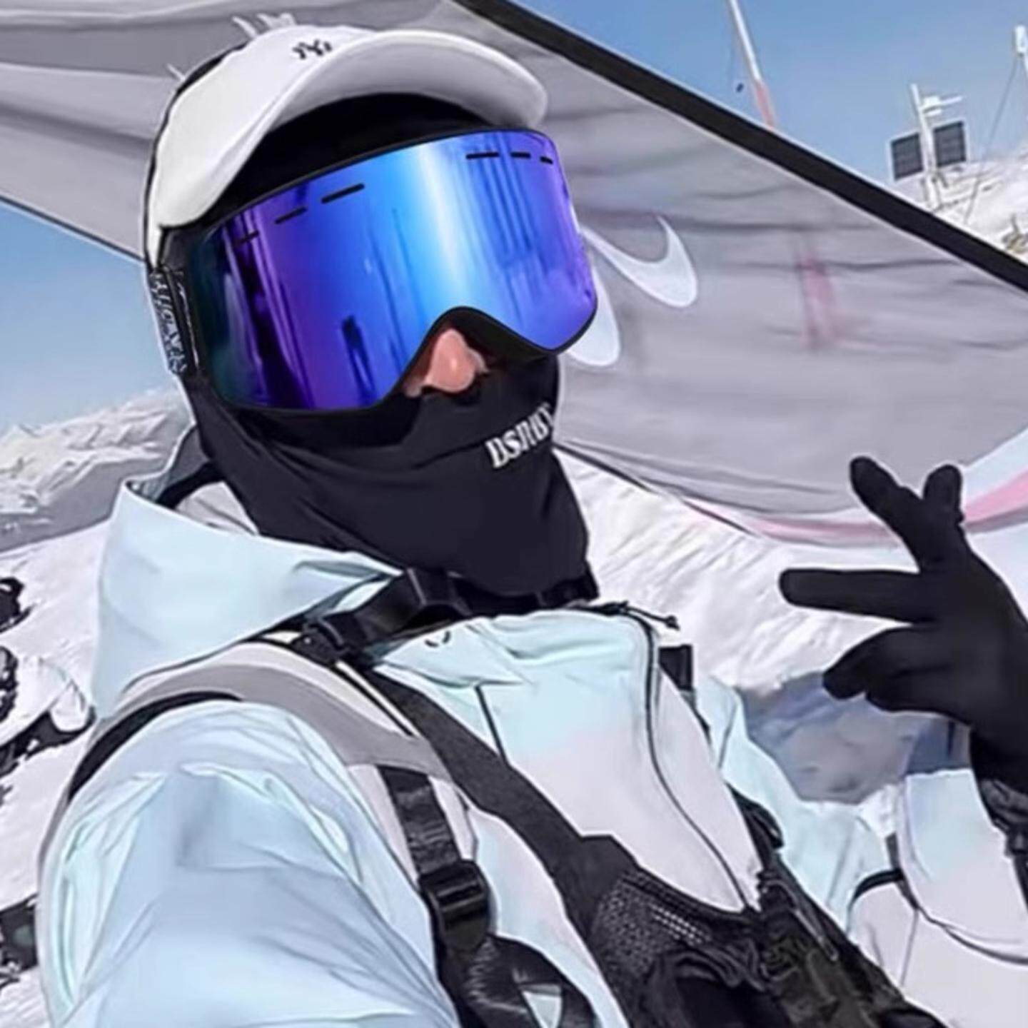 雪地双层防雾滑雪镜男护目镜登山