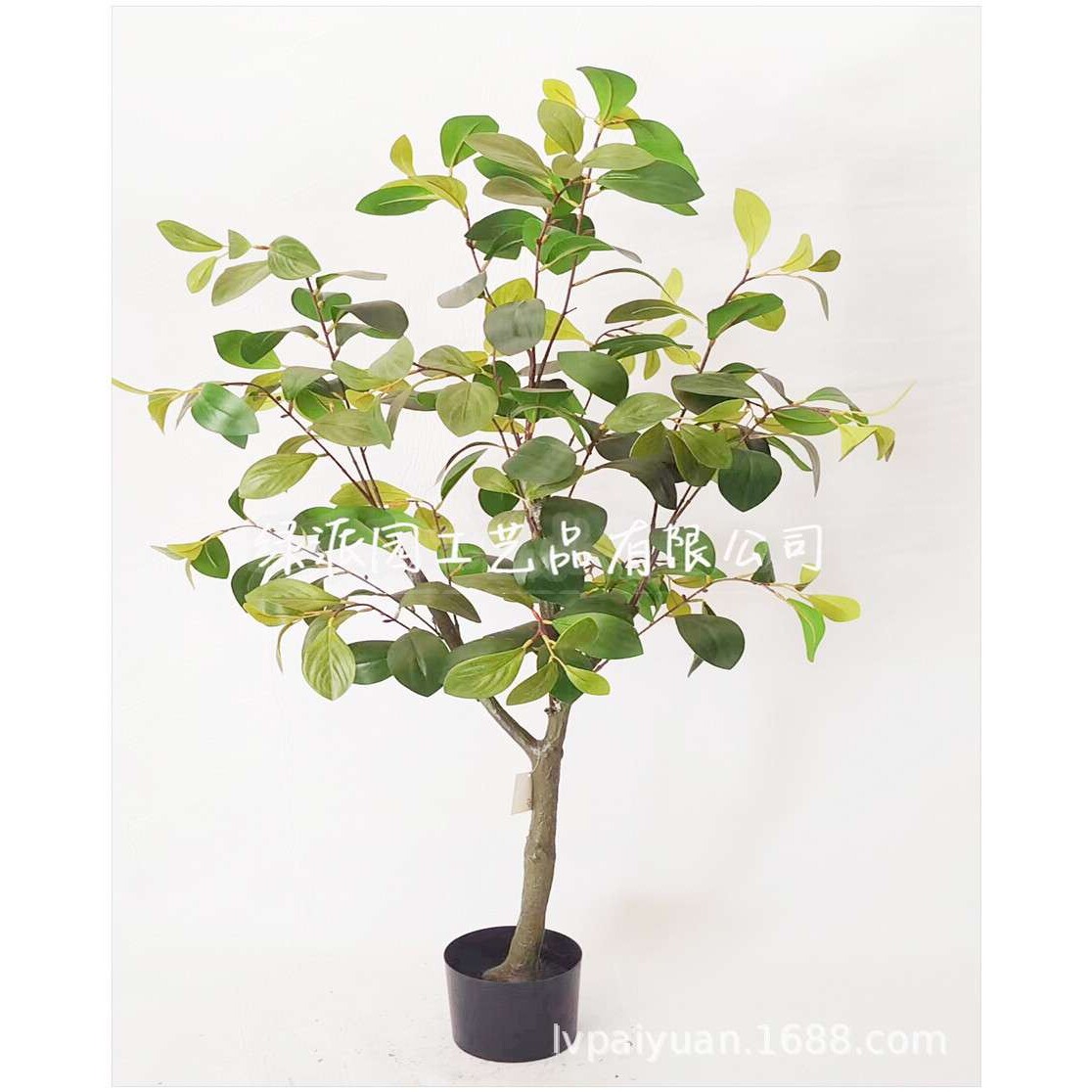 仿真植物120cm豆瓣树装饰客厅落地大型盆栽室内盆景摆件假绿植