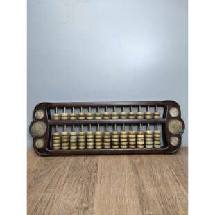 古玩杂项收藏做旧花梨木袁大头银元绿色红色岫玉算珠摆件