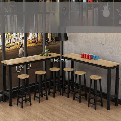 靠墙吧台桌简约家用餐桌窄桌子长条桌高脚桌奶茶店桌椅组合吧台椅