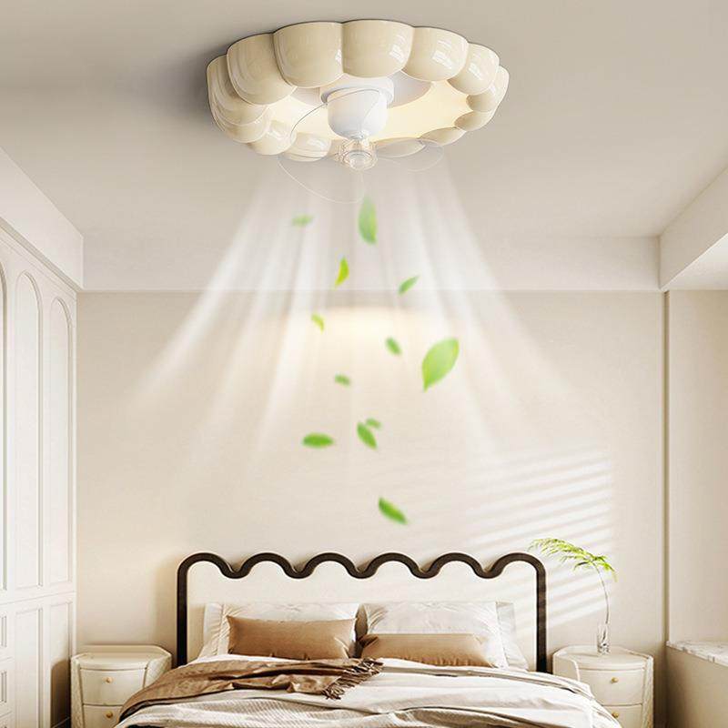 LED卧室吸顶灯简约现代书房灯摇头静音电扇一体房间灯餐厅风扇灯