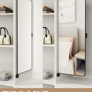 衣柜镜子内装隐形旋转平开门对开门衣橱全身试衣镜折叠穿衣镜内置