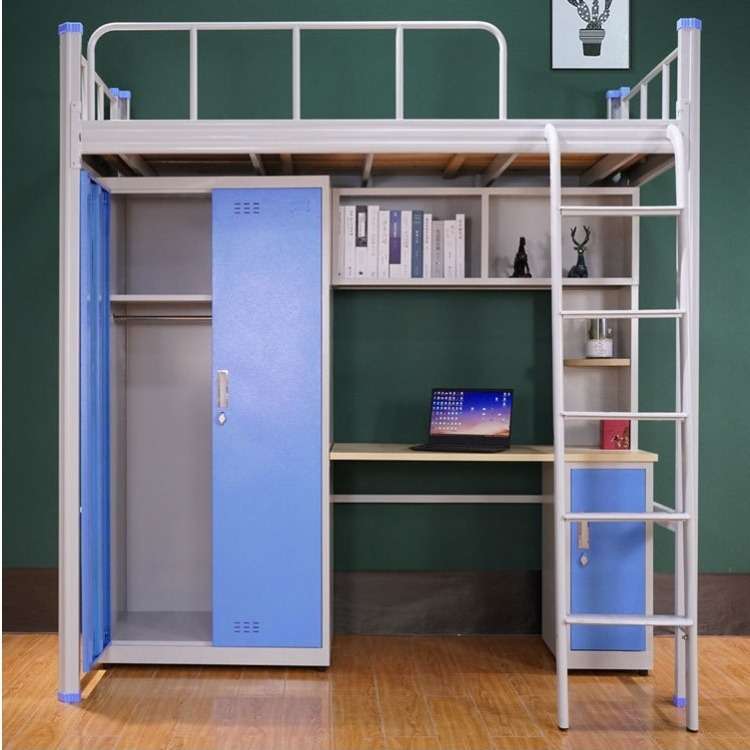 公寓床铁架床上床下桌衣柜组合床员工学生宿舍上下铺双层床铁艺床