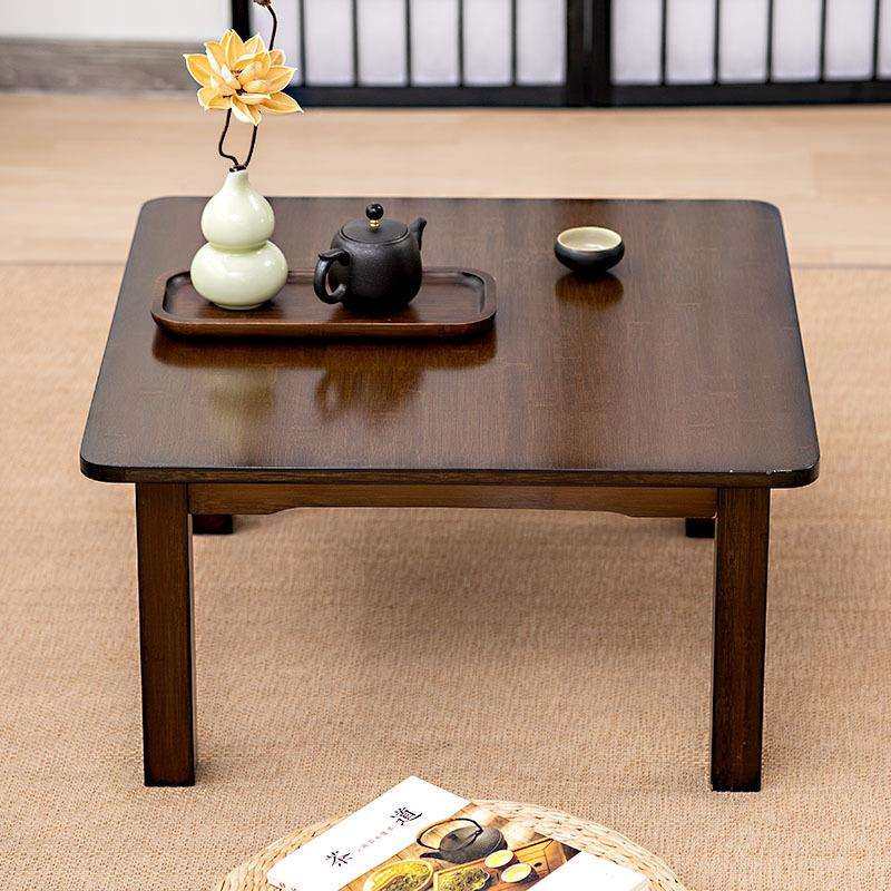 榻榻米坐地矮桌子飘窗桌小茶几炕桌正方形床上新中式楠竹实木家用
