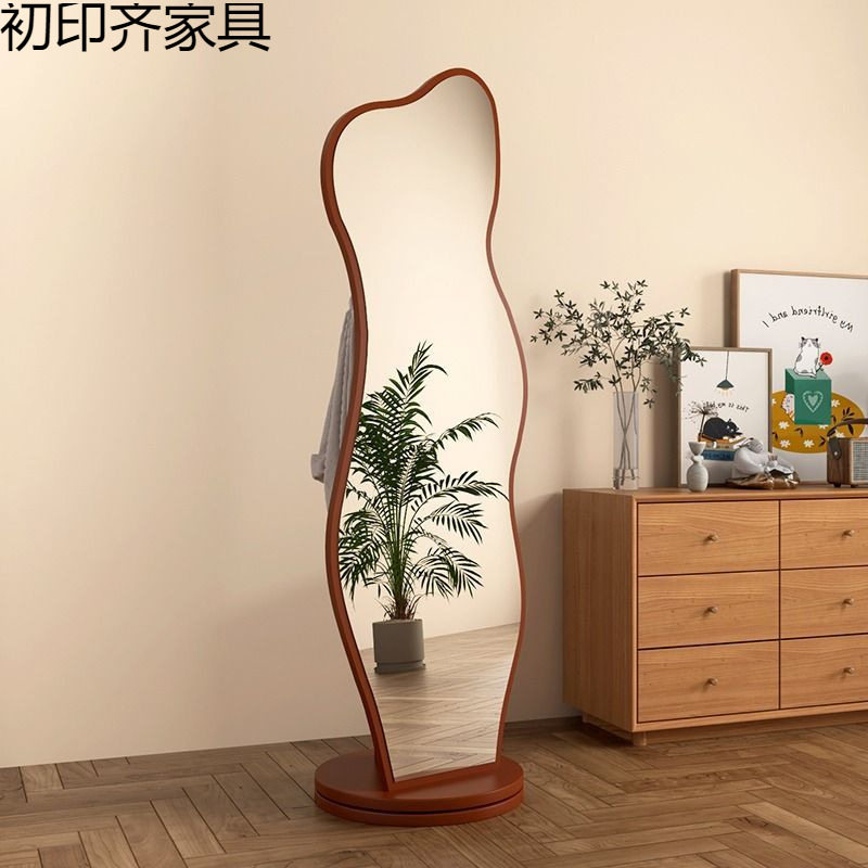 现代网红可旋转异形移动镜卧室一体镜落地全身镜服装店储物镜