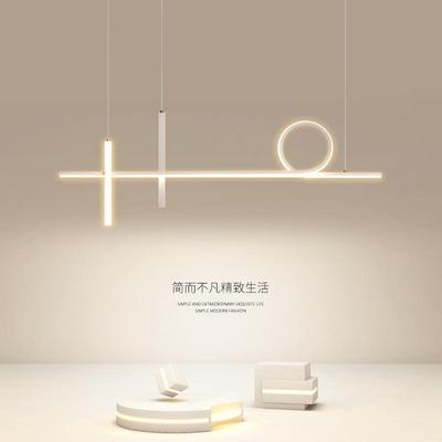 led餐厅灯吊灯现代简约北欧创意客厅灯吧台饭厅餐桌一字长条灯具